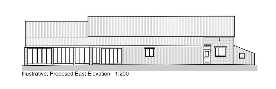 Lot: 173 - TRADITIONAL FARMHOUSE FOR REFURBISHMENT AND BARN WITH PLANNING FOR RESIDENTIAL CONVERSION - APPROXIMATELY 17.5 ACRES - Proposed East Elevation